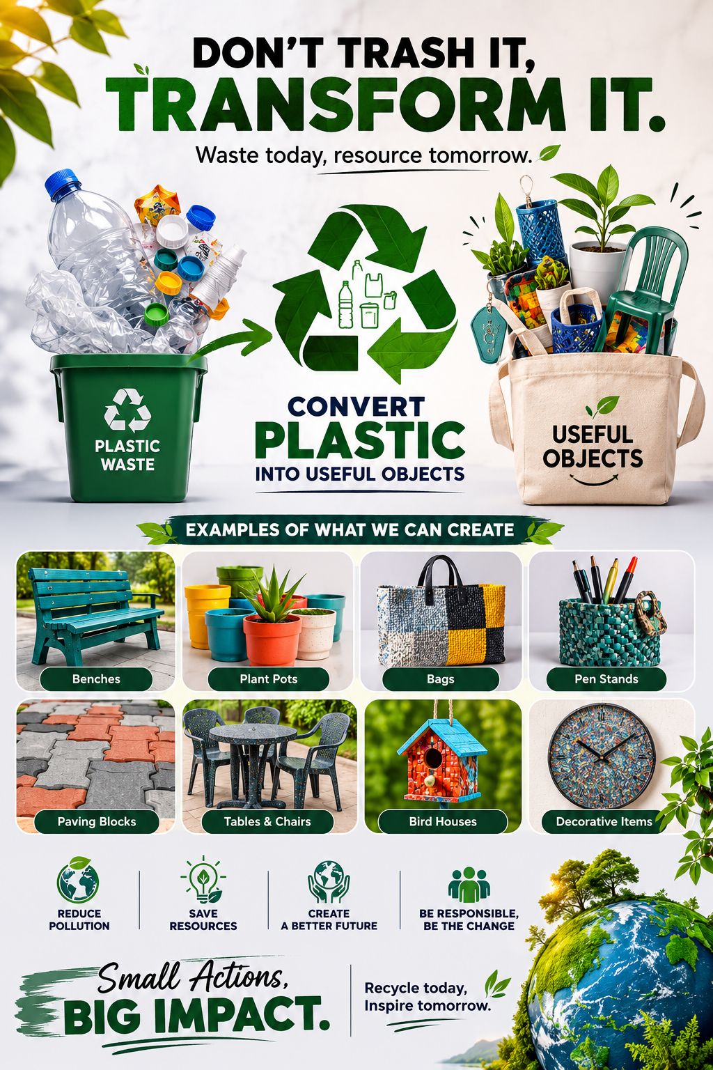 Make useful objects from waste